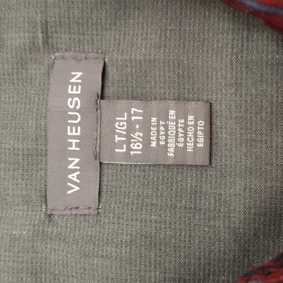 Van Heusen Men's Size Large Tall 16.5-17 Short Sleeved, Split Hem Buttondown NWT - Picture 5 of 9